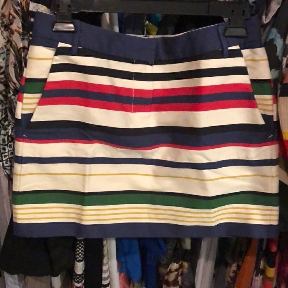J.crew striped mini skirt nautical sz 2 EUC